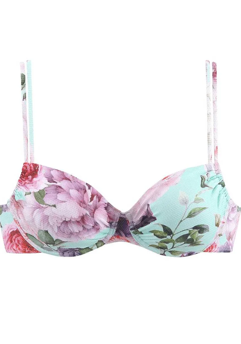 LASCANA Underwire-Floral Textured Underwire Bikini Top