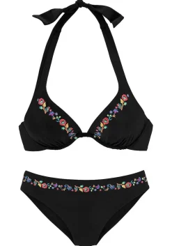 LASCANA Underwire-Floral Trim Underwire Bikini Top