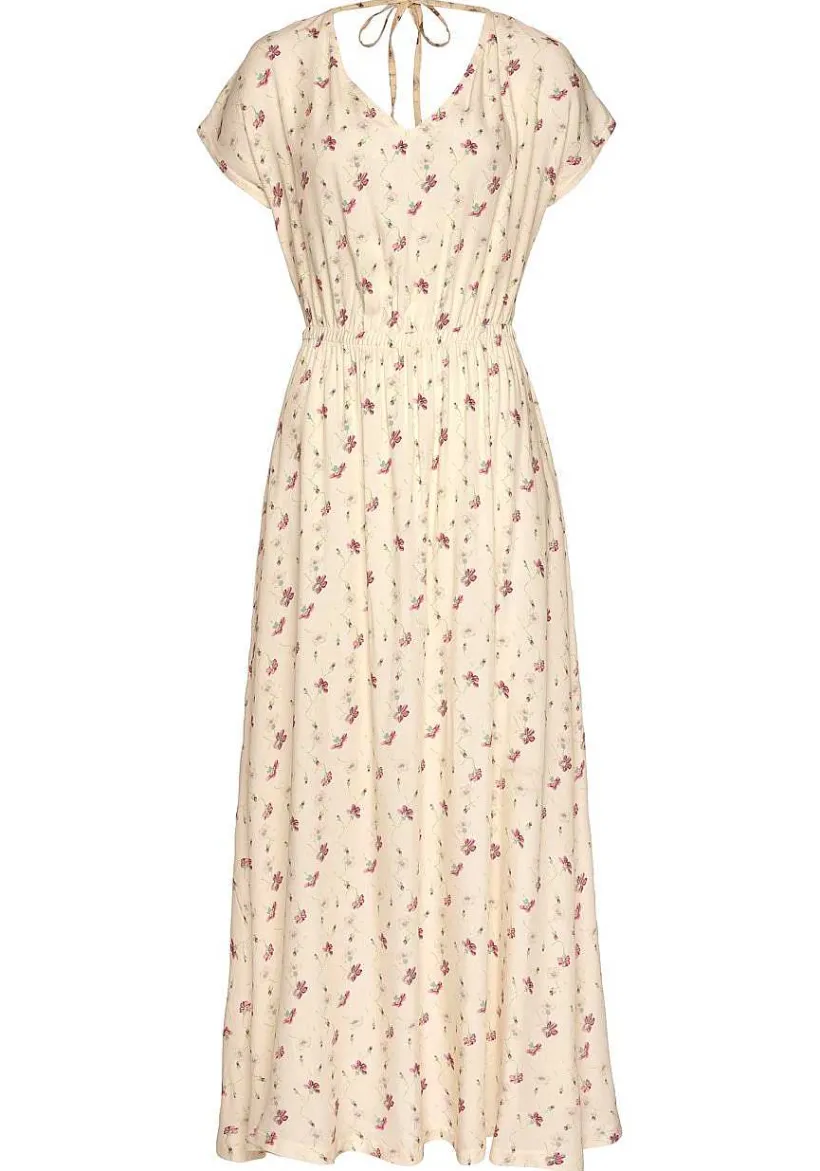 LASCANA Maxi Dresses-Floral V-Neck Maxi Dress