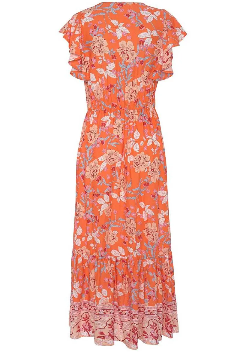 LASCANA Maxi Dresses-Floral V-Neck Maxi Dress