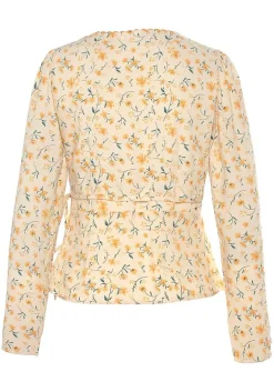 LASCANA Blouses-Floral Wrap Look Blouse