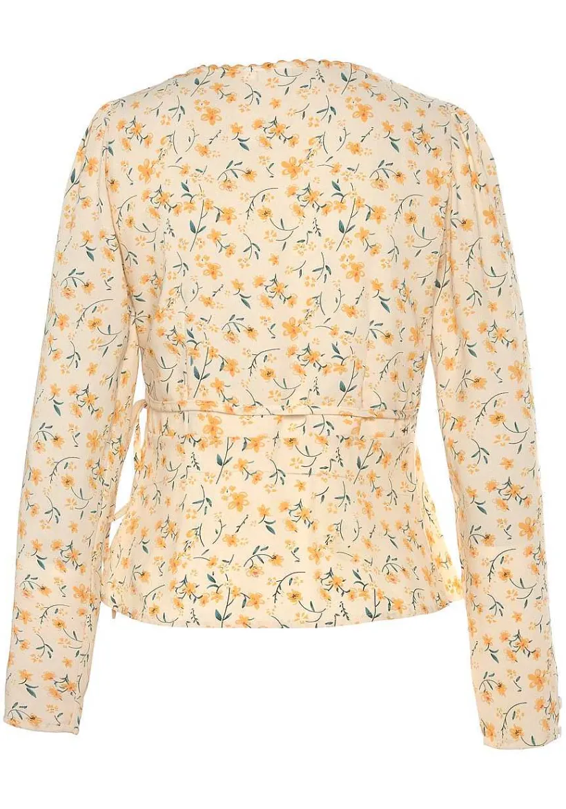 LASCANA Blouses-Floral Wrap Look Blouse
