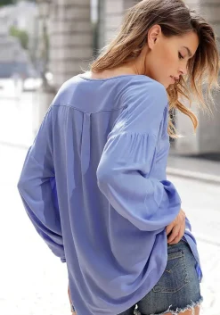 LASCANA Blouses-Flowy Button Up Blouse