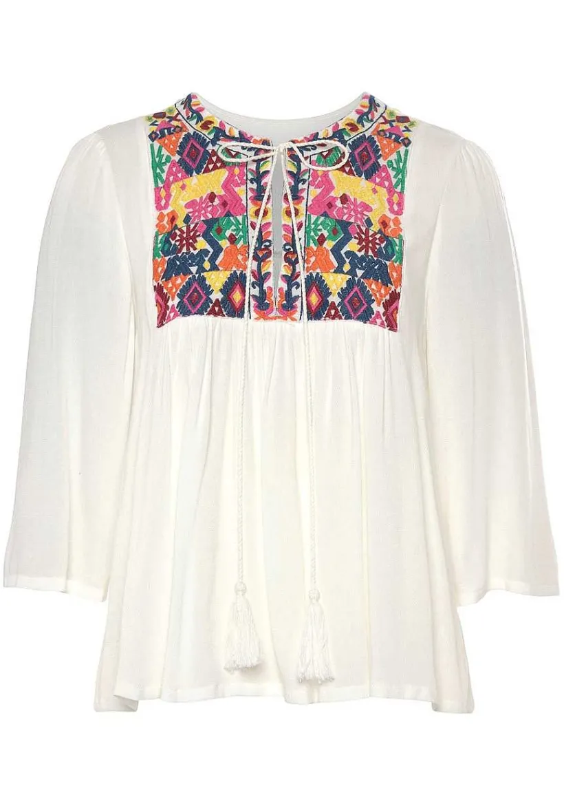 LASCANA Blouses-Flowy Embroidered Blouse