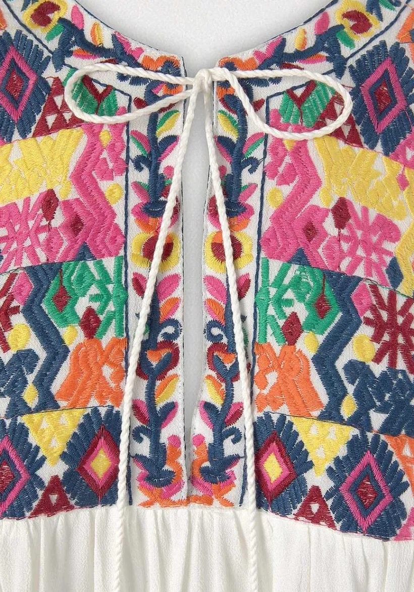 LASCANA Blouses-Flowy Embroidered Blouse