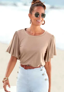 LASCANA Short Sleeve Tops-Flowy Sleeve Top