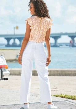 LASCANA Blouses-Flutter Sleeve V-Neck Blouse
