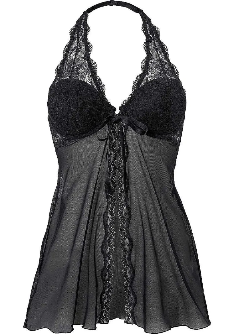 LASCANA Babydolls & Negligees-Front Closure Lace Negligee
