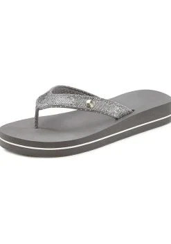 LASCANA Sandals-Glitter Platform Flip Flops