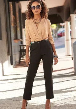 LASCANA Pants-Glitter Waistband Pants