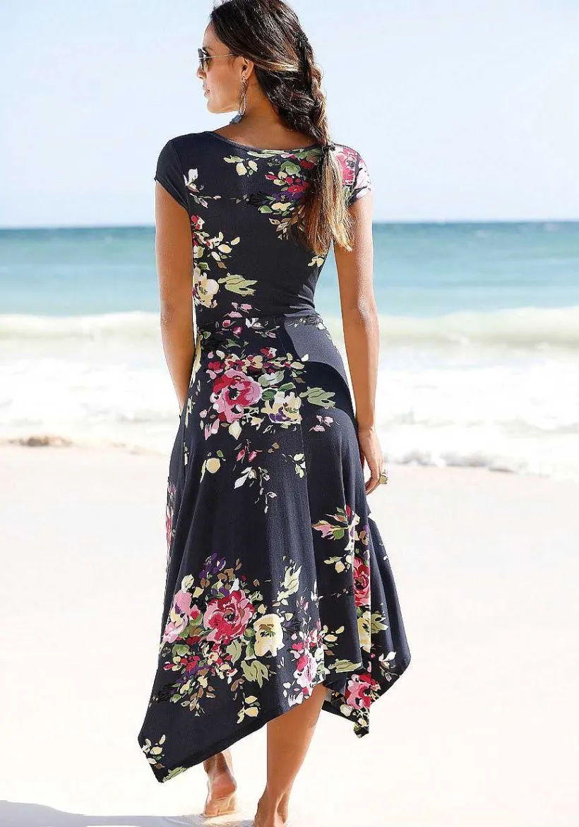 LASCANA Midi Dresses-Handkerchief Hem Dress