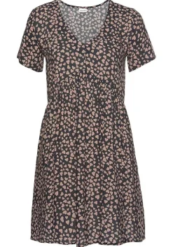 LASCANA Short Dresses-Heart Print V-Neck Dress