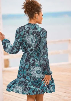 LASCANA Short Dresses-High Neck Paisley Dress