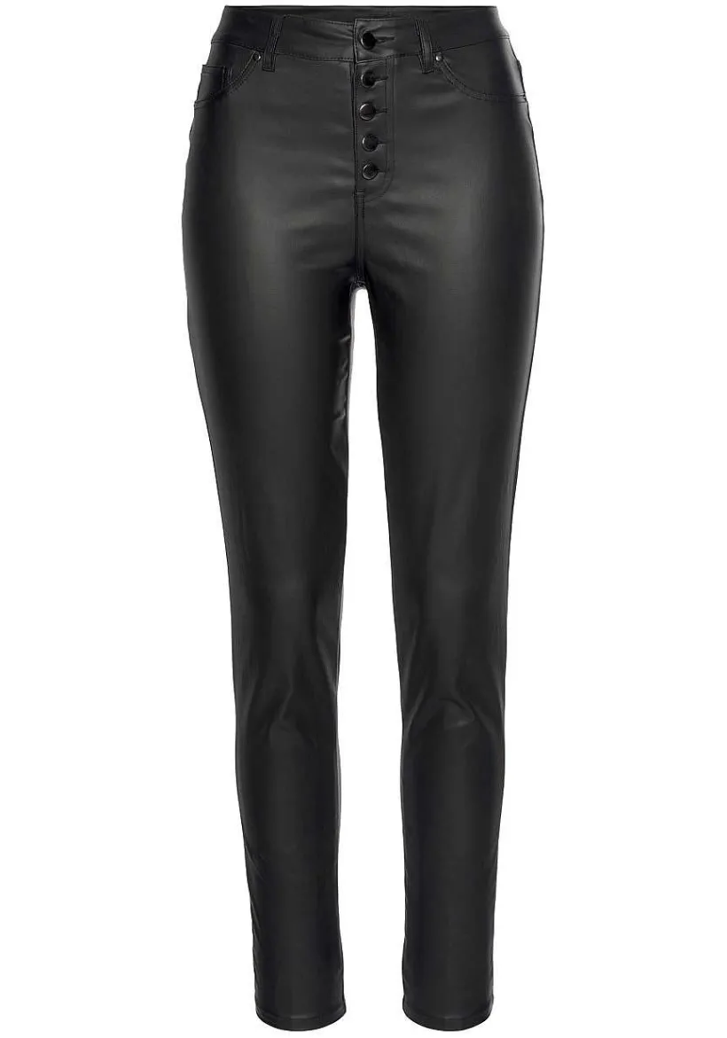 LASCANA Pants-High Rise Faux Leather Pants