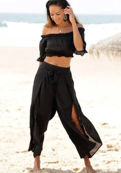 LASCANA Pants-High Slit Wide Leg Pants