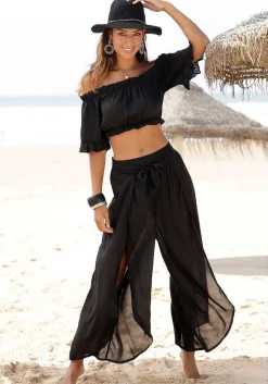 LASCANA Pants-High Slit Wide Leg Pants