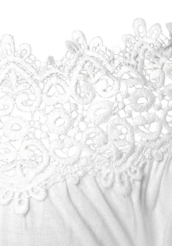 LASCANA Short Sleeve Tops-Lace Accent Carmen Top