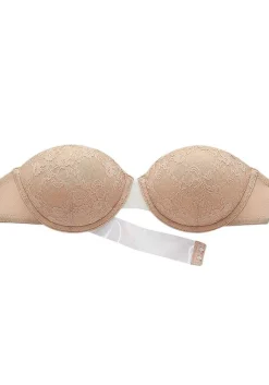 LASCANA Strapless & Clear Strap Bras-Lace Accent Strapless Bra