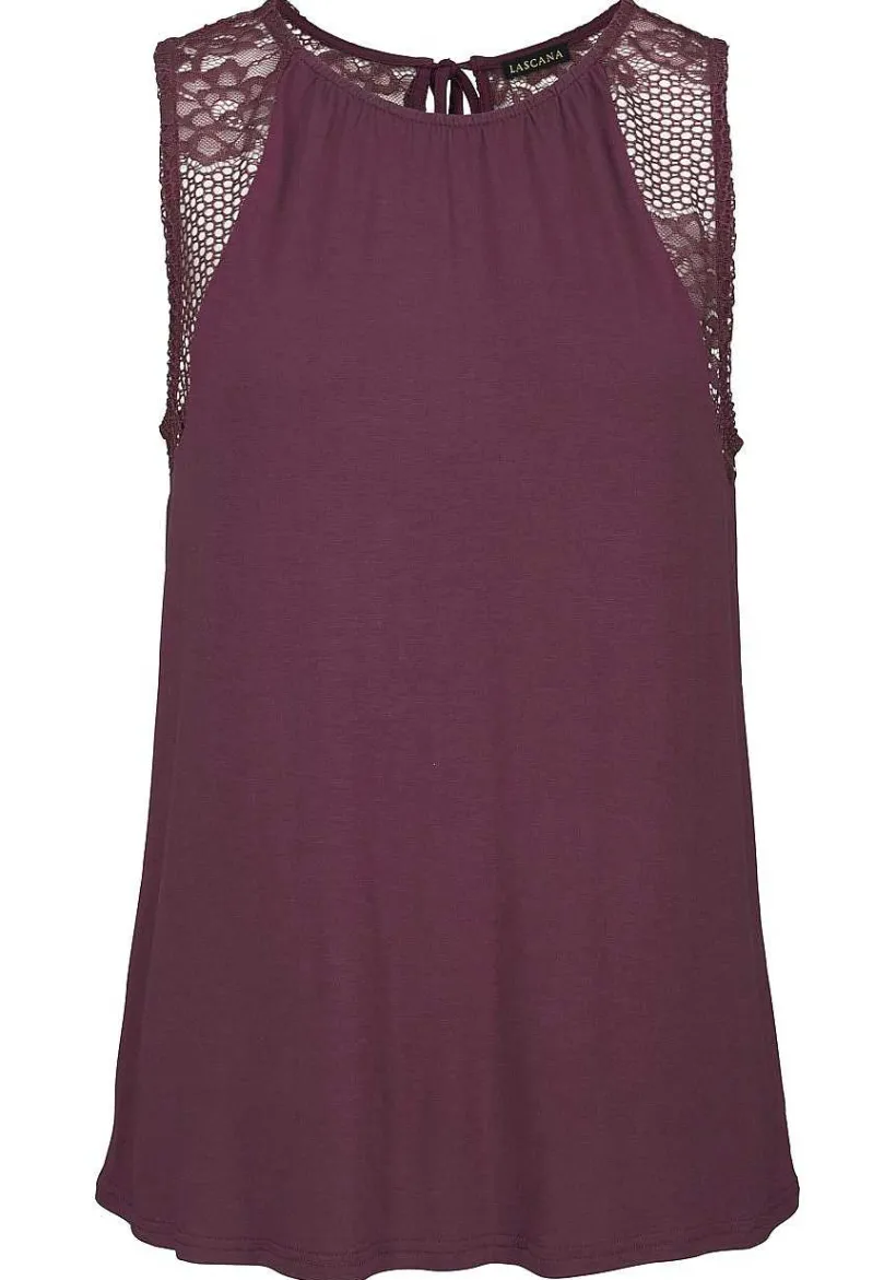 LASCANA Sleeveless Tops-Lace Back Sleeveless Top