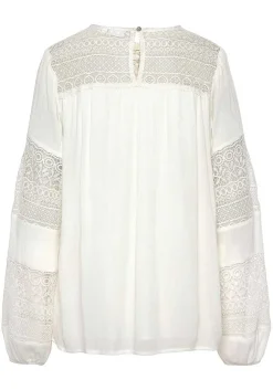 LASCANA Blouses-Lace Detail Long Sleeve Blouse