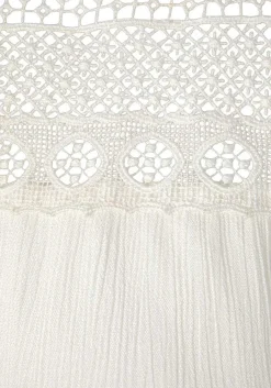 LASCANA Blouses-Lace Detail Long Sleeve Blouse