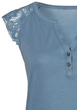 LASCANA Sleeveless Tops-Lace Detail Top