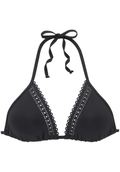 LASCANA Triangle-Lace Detail Triangle Bikini Top