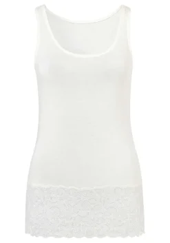 LASCANA Sleeveless Tops-Lace Hem Tank Top