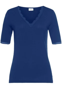LASCANA Pajamas & Sets-Lace Insert Pajama Shirt
