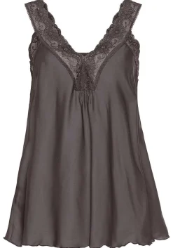 LASCANA Sleeveless Tops-Lace Insert V-Neck Top