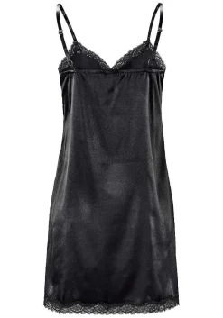 LASCANA Nightgowns & Negligees-Lace Trim Satin Negligee