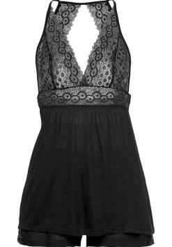 LASCANA Pajamas & Sets-Lace V-Neck Short Pajama Set