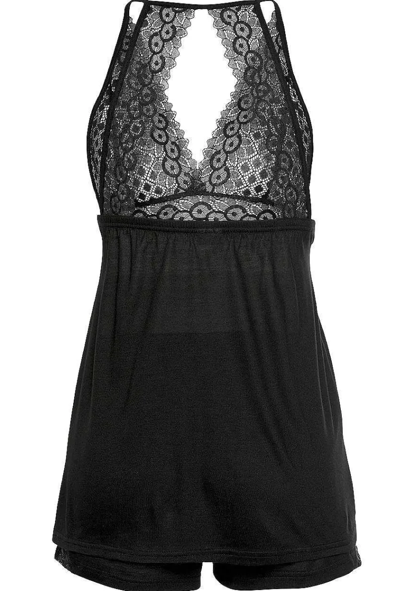 LASCANA Pajamas & Sets-Lace V-Neck Short Pajama Set