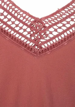 LASCANA Sleeveless Tops-Lace V-Neck Tank Top