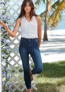 LASCANA Sleeveless Tops-Lace V-Neck Top