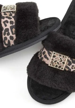 LASCANA Sandals-Leopard Faux Fur Slides
