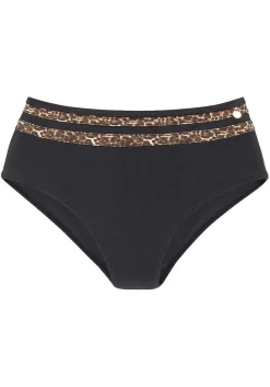 LASCANA Bandeau-Leopard Trim Bandeau Bikini Top