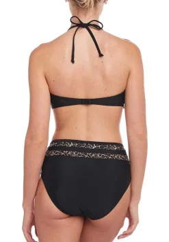 LASCANA Bandeau-Leopard Trim Bandeau Bikini Top