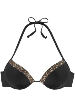 LASCANA Push Up-Leopard Trim Push Up Bikini Top