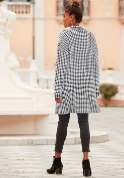LASCANA Coats-Long Houndstooth Coat
