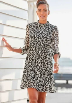 LASCANA Fall Dresses-Long Sleeve Floral Pattern Dress
