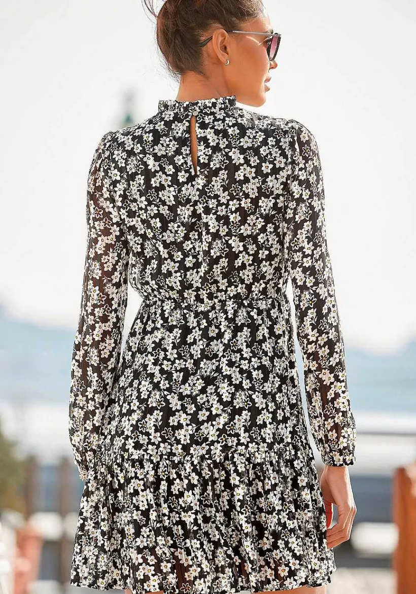 LASCANA Fall Dresses-Long Sleeve Floral Pattern Dress