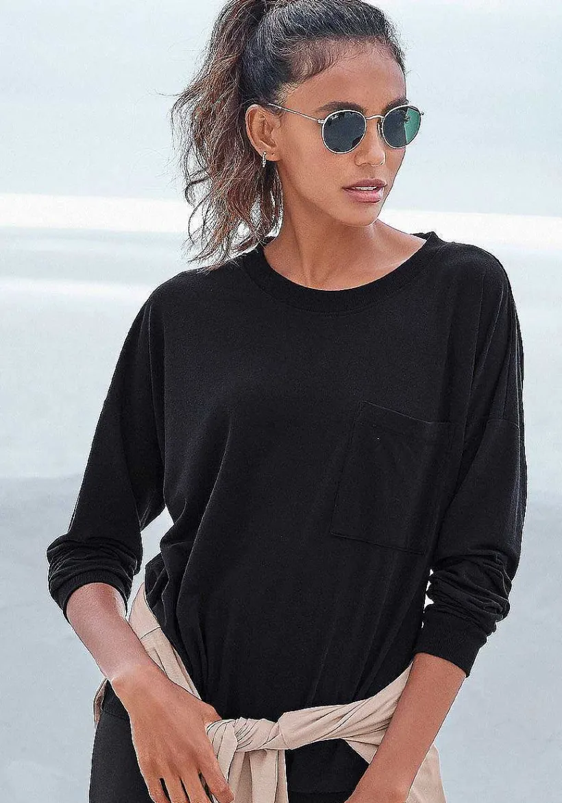 LASCANA Long Sleeve Tops-Long Sleeve Lounge Shirt
