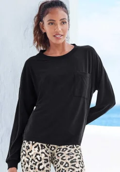 LASCANA Long Sleeve Tops-Long Sleeve Lounge Shirt