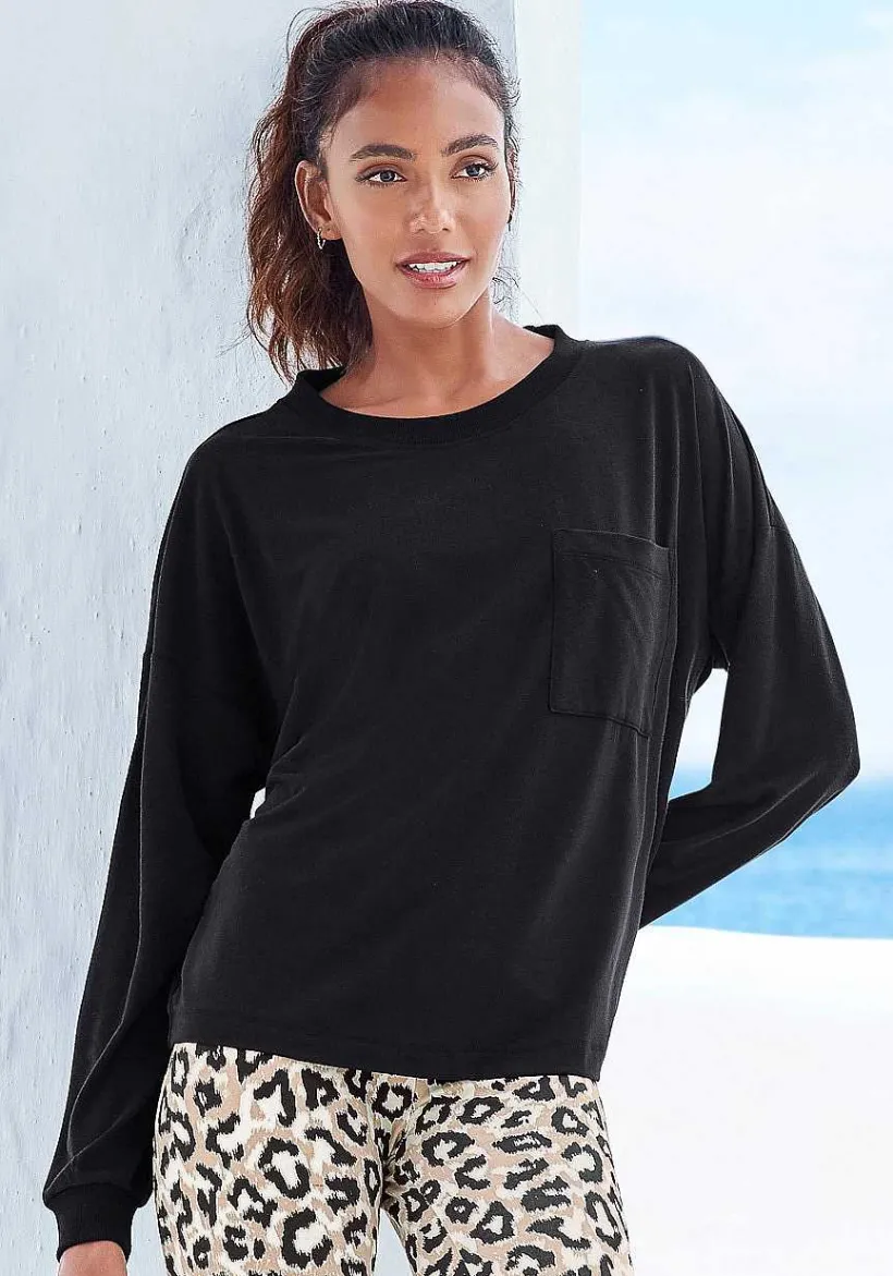 LASCANA Long Sleeve Tops-Long Sleeve Lounge Shirt