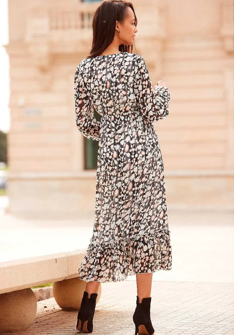 LASCANA Fall Dresses-Long Sleeve Wrap Look Dress