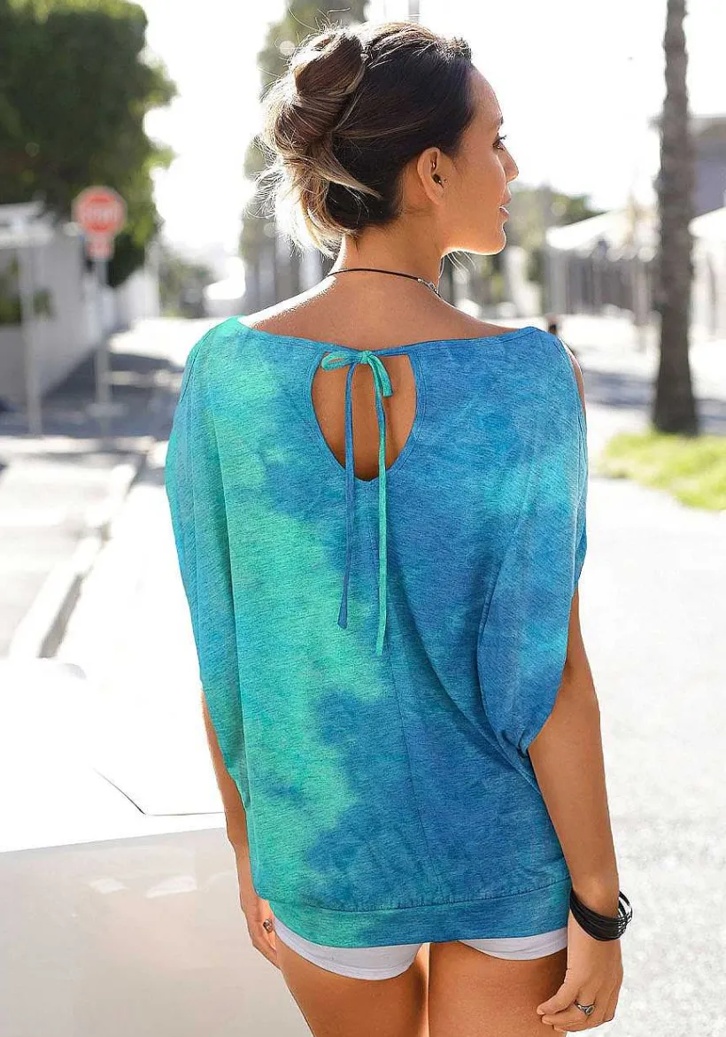 LASCANA Short Sleeve Tops-Loose Cold Shoulder Top