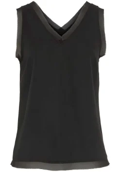 LASCANA Sleeveless Tops-Mesh V-Neckline Top