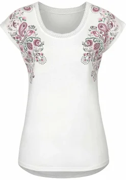 LASCANA Short Sleeve Tops-Mix Print Detail Top