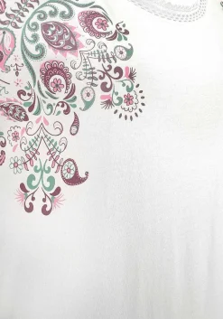 LASCANA Short Sleeve Tops-Mix Print Detail Top